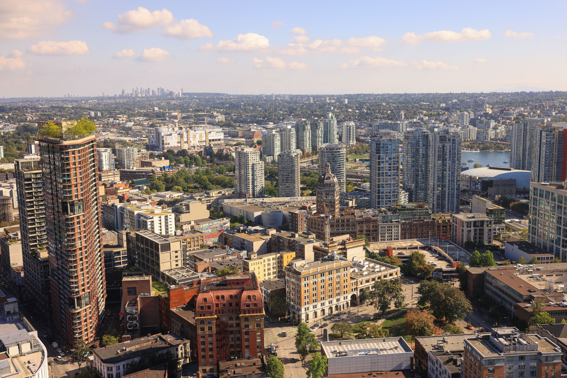 aerial view of Vancouver downtown